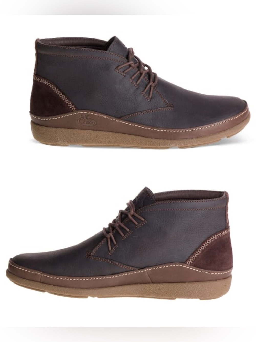 Chaco Montrose Java Brown Leather Lace-Up Casual Ankle Boots Round Toe Shoes 10